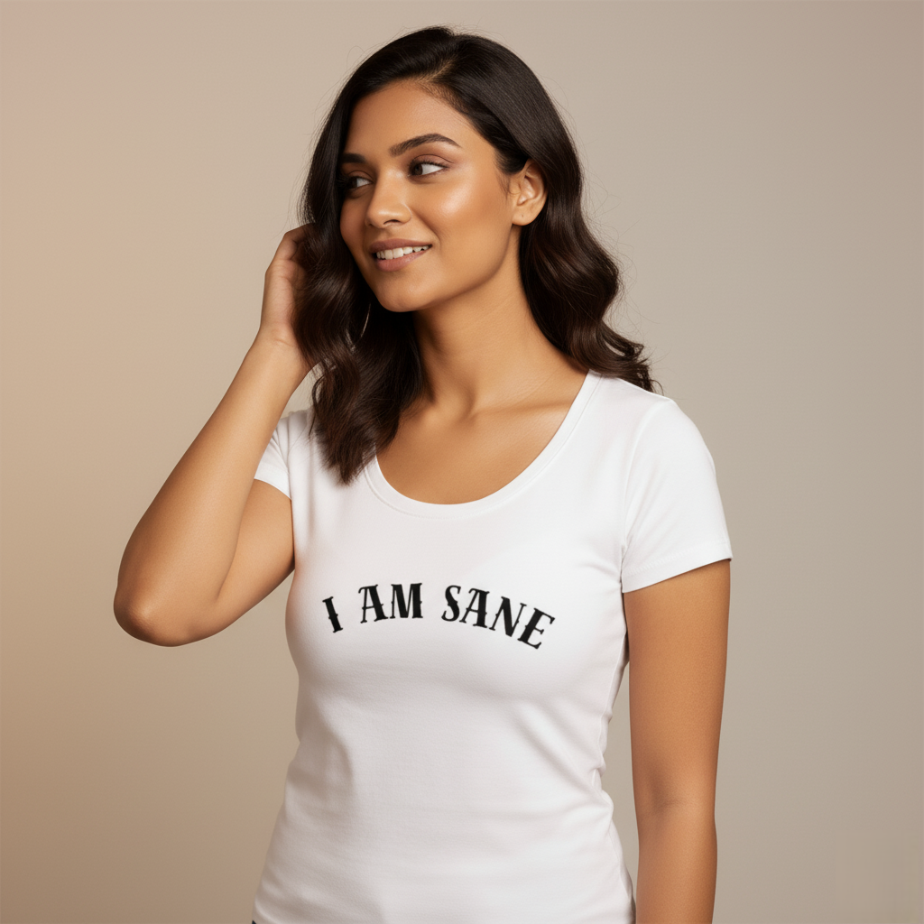 "I Am Sane" Women's Curved T-Shirt