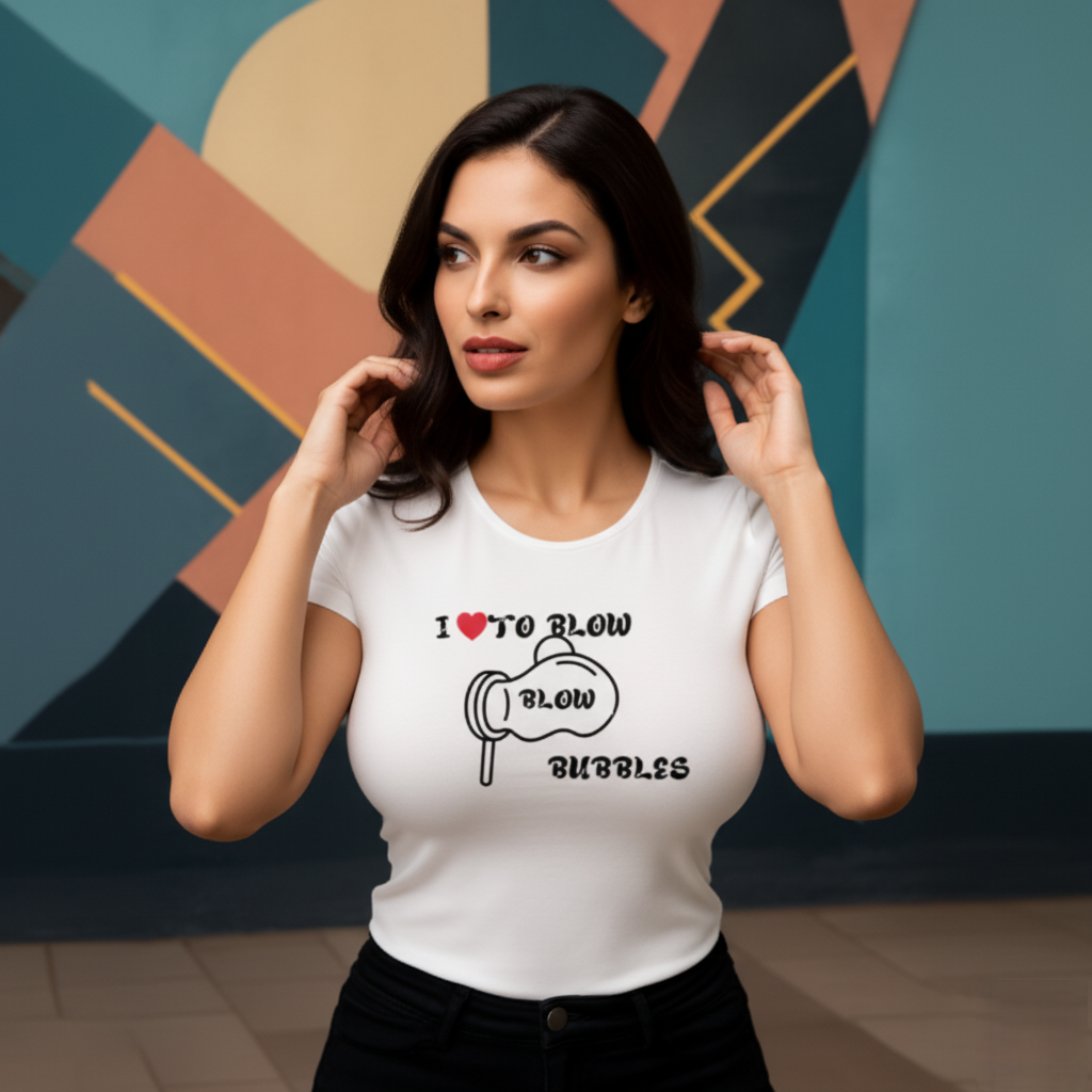 "I Love to Blow Bubbles" Women's Curved T-Shirt