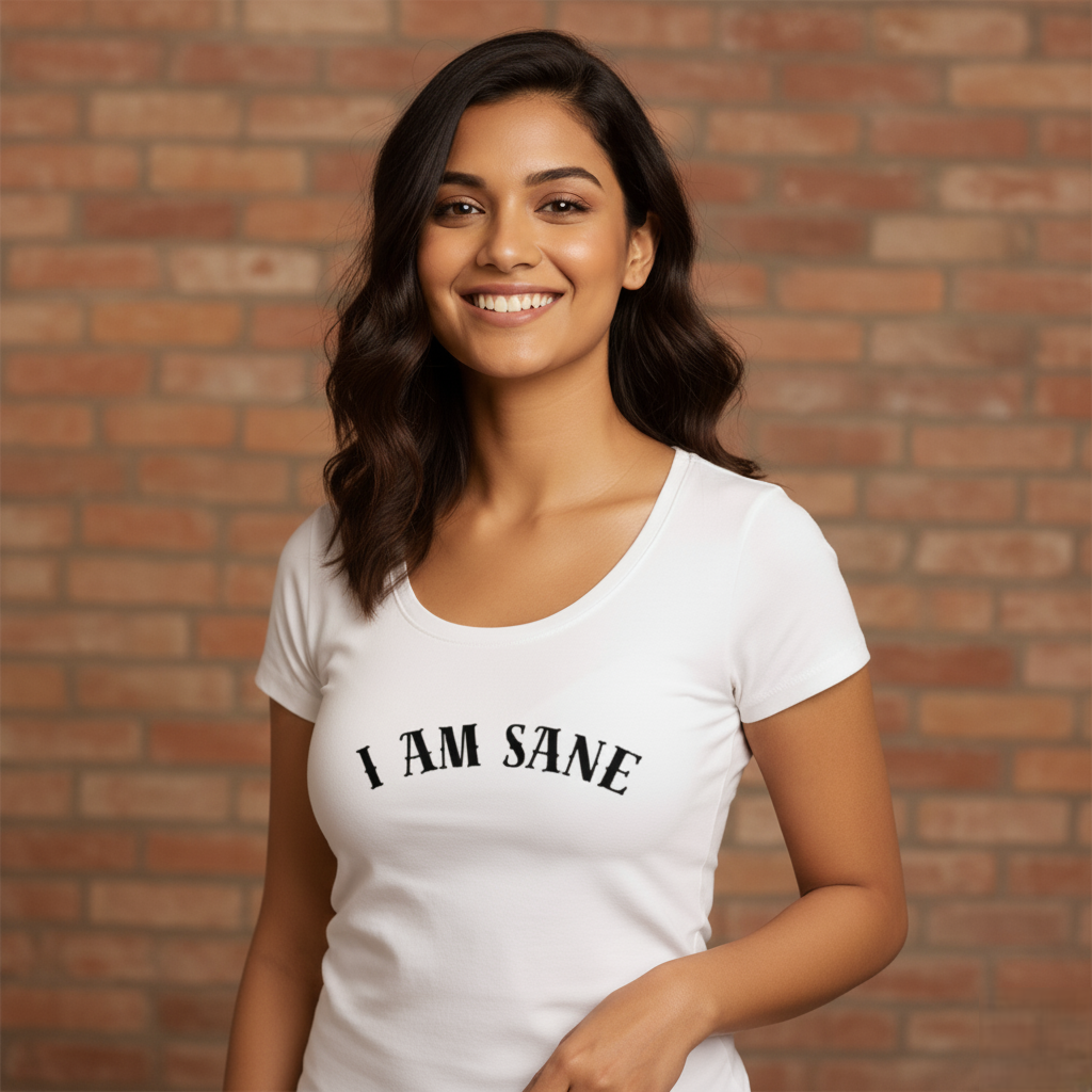 "I Am Sane" Women's Curved T-Shirt