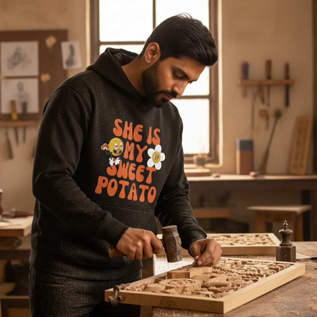 Sweet Potato + I Yam Couple Hoodie Combo Matching couple hoodie (Black)