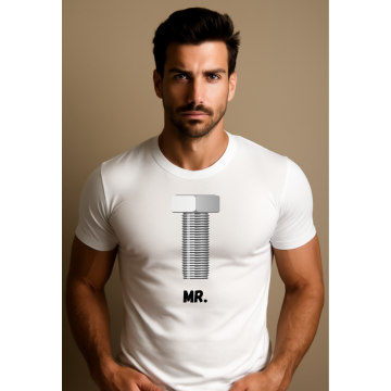 MR. Bolt & MRS. Nut Couple T-Shirt Combo – Funny Matching Tight Fit Love Tees by NextDate