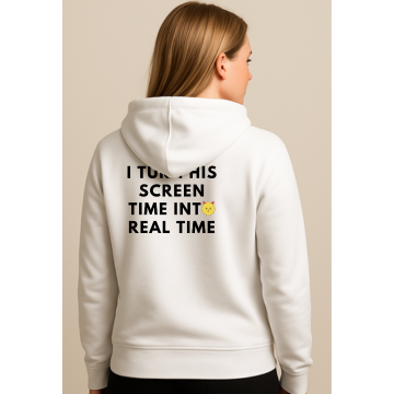"Screentime to Realtime" Hoodie – Nextdate Drop