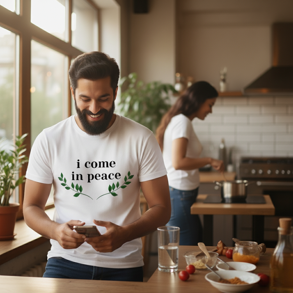 "Peace & Presence Couple T-Shirt Set  His: I Come in Peace | Hers: I Am Peace"