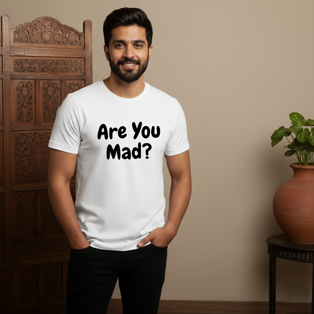 Are You Mad? T-Shirt for Men  Funny Couple Tee | Cotton Comfort