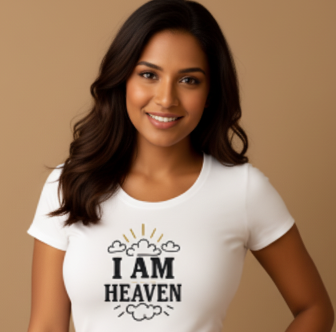 "I Am Heaven"  Women's Curved T-Shirt