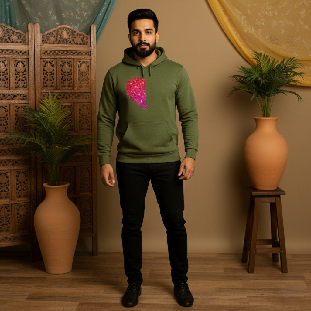 Half Heart Couple Hoodie for Him  by NextDate