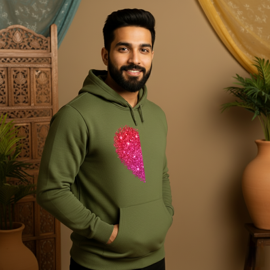 Half Heart Couple Hoodie for Him  by NextDate