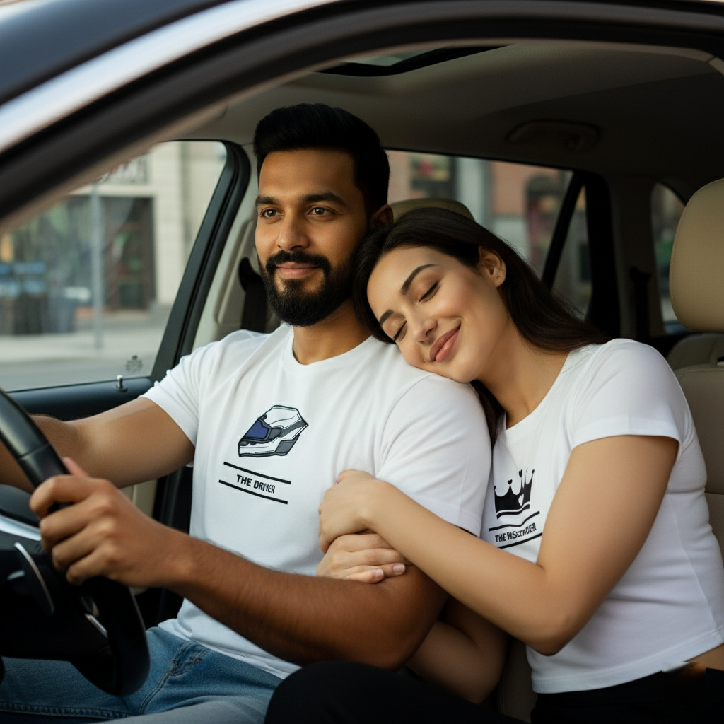 The Driver & The Passenger  Matching Couple T-Shirt Set for Every Duo by NextDate