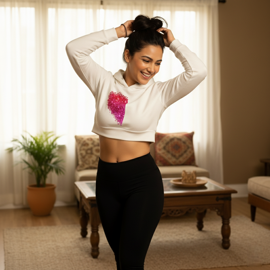 Half Heart Crop Hoodie for Her  Cropped Fit by NextDate