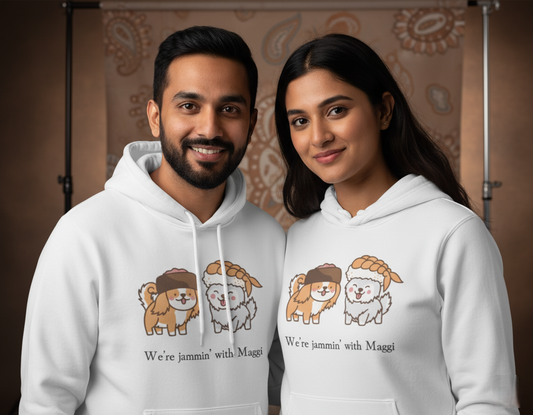 Were Jammin with Maggi Hoodie  Oversized Unisex Dog Print Sweatshirt
