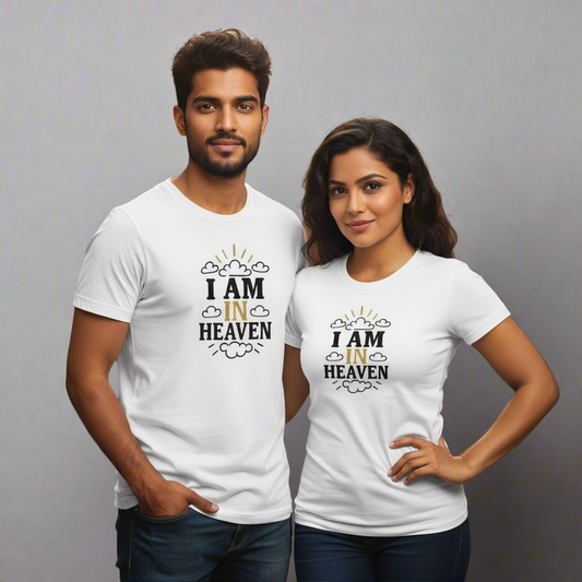 "Heaven Sent Couple T-Shirt Set  His: I Am in Heaven | Hers: I Am Heaven"