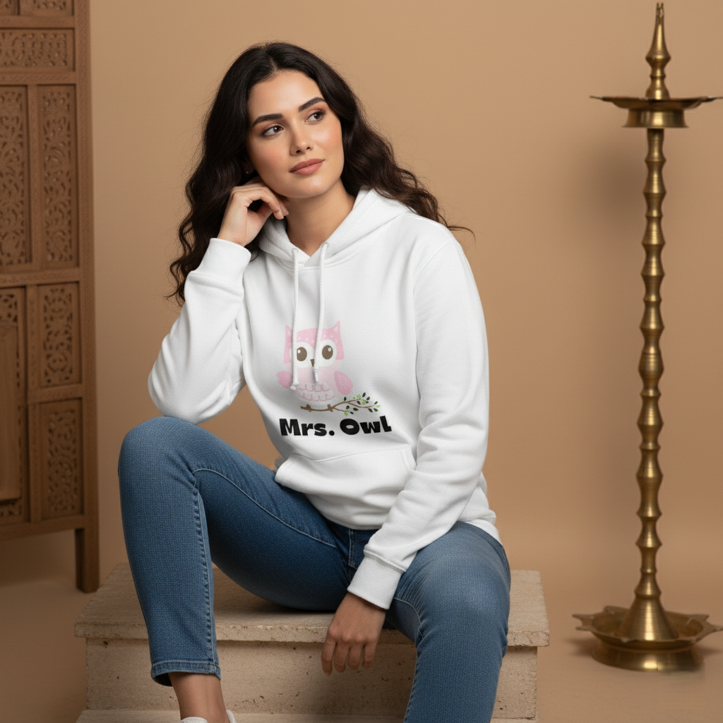 Mrs. Owl Hoodie for Women  Couple Sweatshirt | Romantic Gift for Her