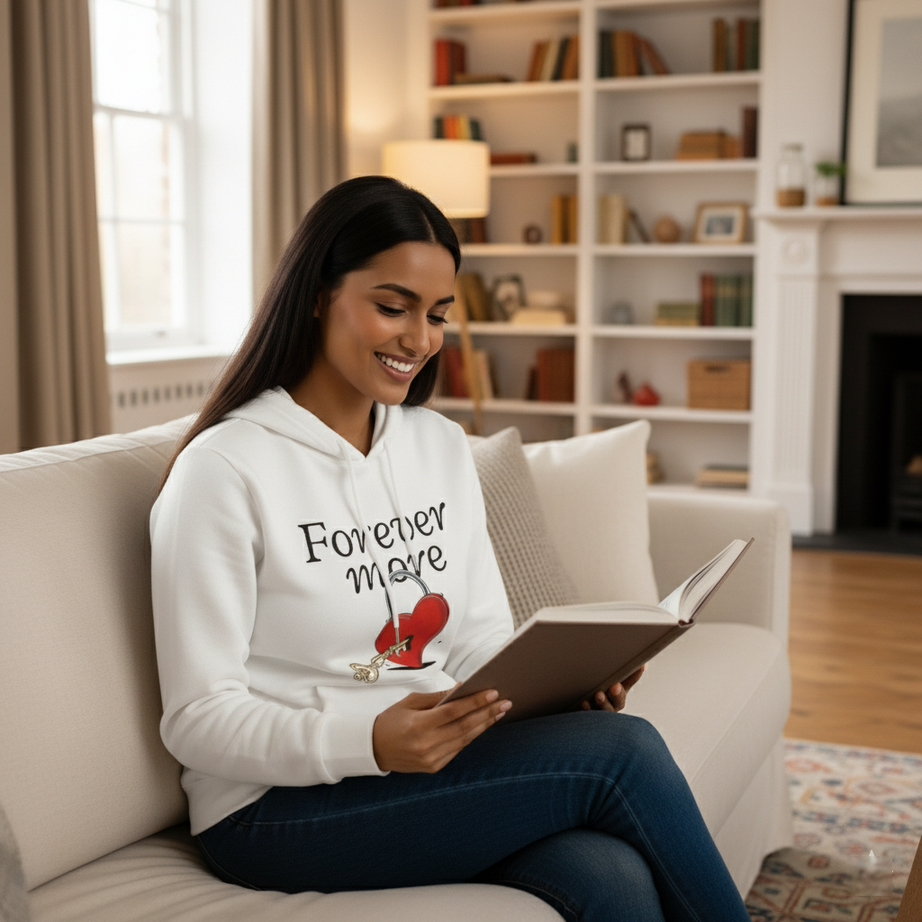 Oversized Couple Hoodie  Forever More Lock & Key Graphic | Romantic Gift