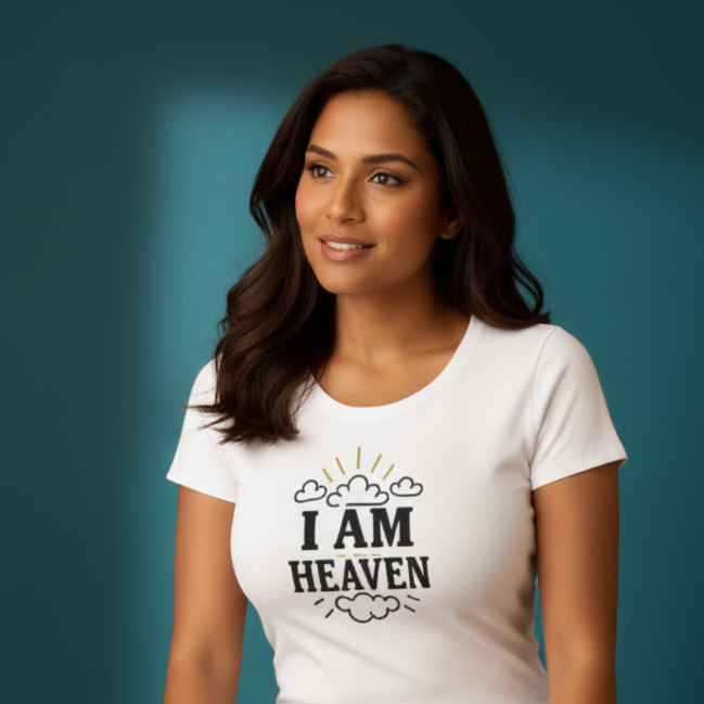"I Am Heaven"  Women's Curved T-Shirt