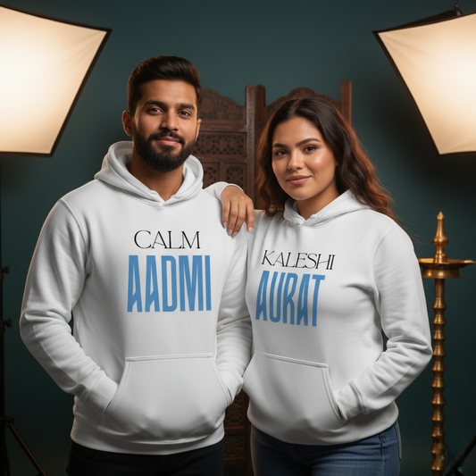 Kaleshi Aurat & Calm Aadmi – Couple Hoodies Combo
