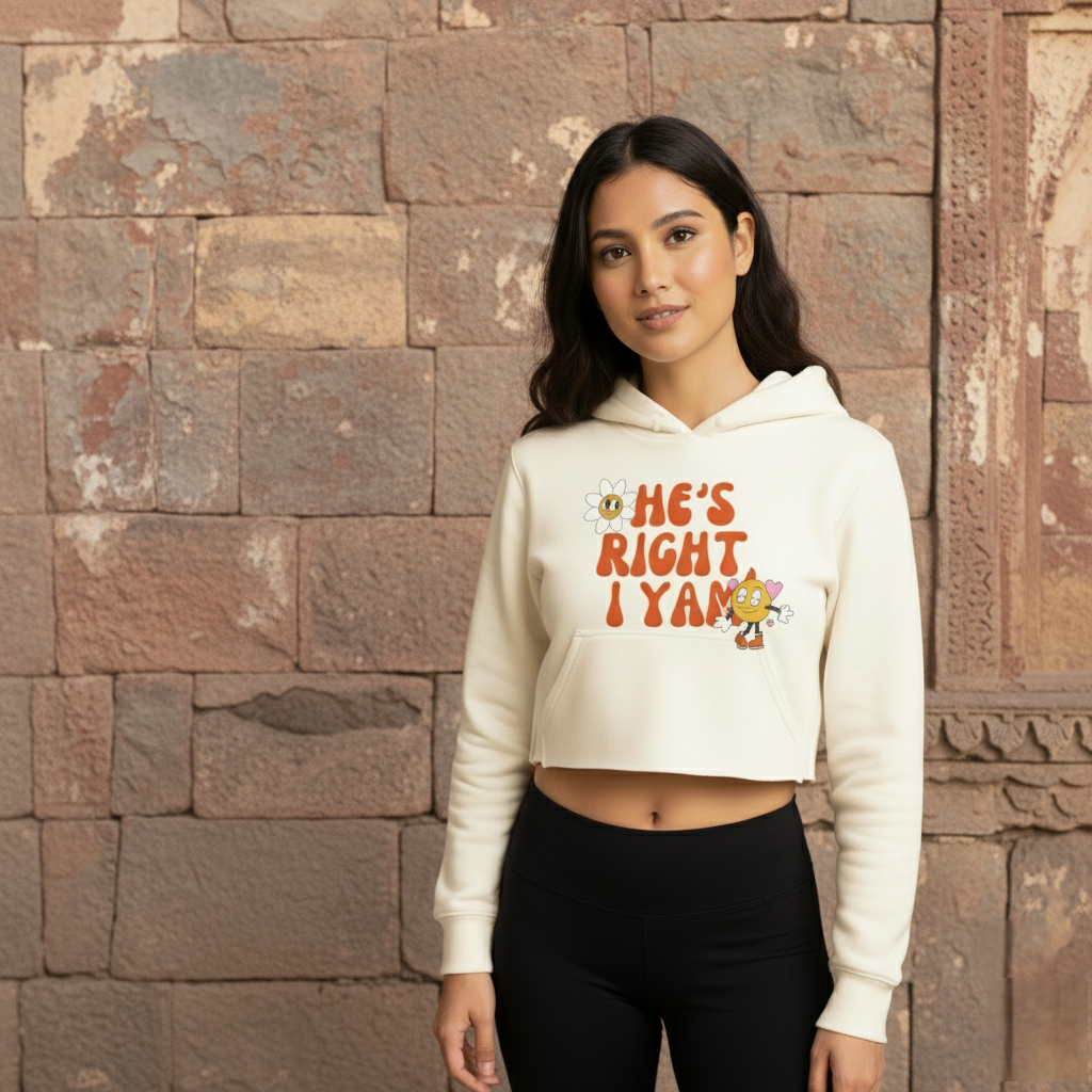 Hes Right, I Yam Womens Crop Hoodie  Couple Goals Edition