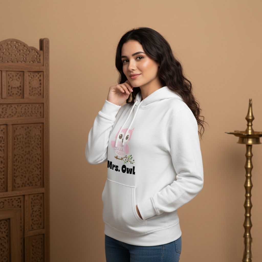 Mrs. Owl Hoodie for Women  Couple Sweatshirt | Romantic Gift for Her