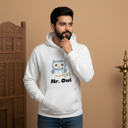 Mr. Owl Hoodie for Men  Matching Couple Sweatshirt | Cute Gift for Him