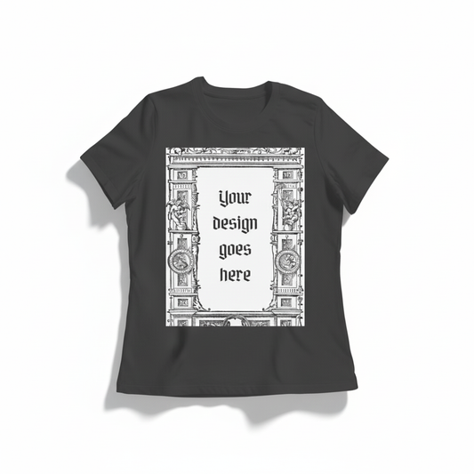 Customized Womens T-Shirt  Personalized Curved Hem Tee in Soft Cotton by NextDate