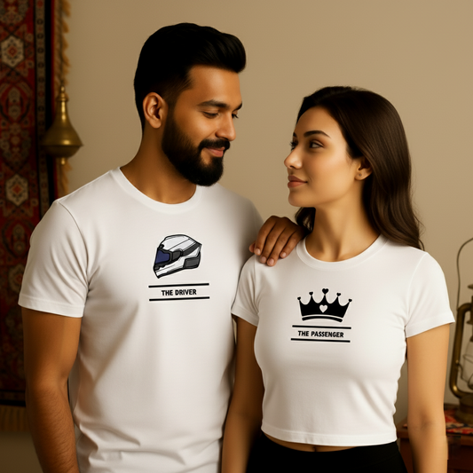 The Driver & The Passenger  Matching Couple T-Shirt Set for Every Duo by NextDate
