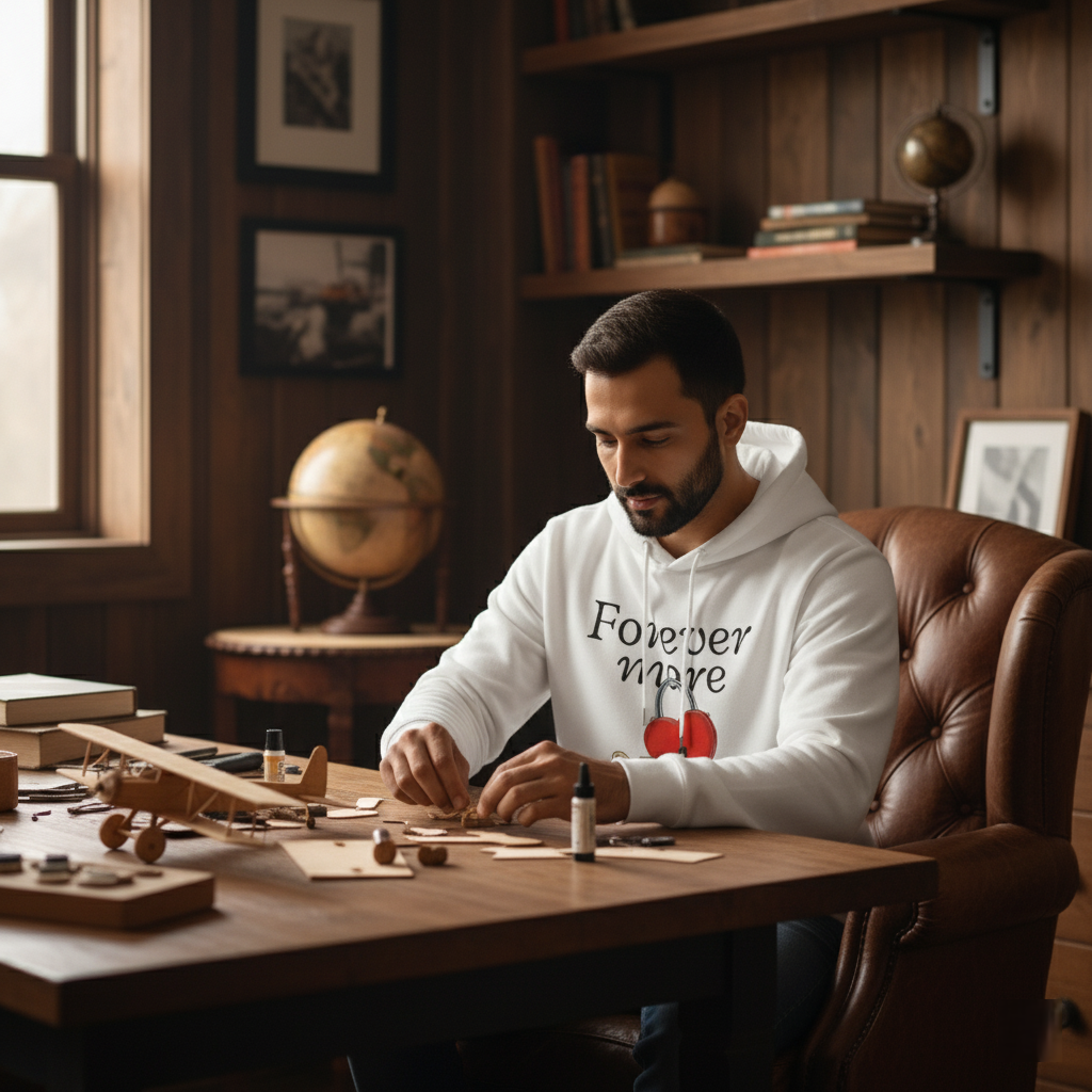 Oversized Couple Hoodie  Forever More Lock & Key Graphic | Romantic Gift