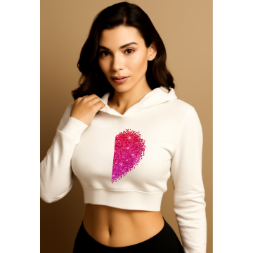 Half Heart Crop Hoodie for Her – Cropped Fit by NextDate