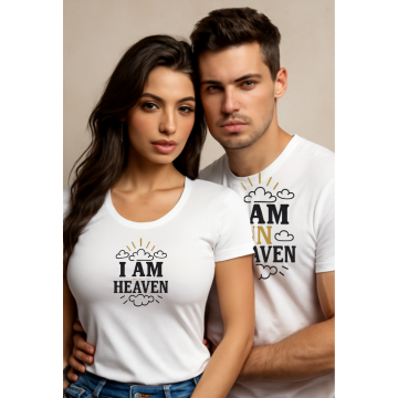 "Heaven Sent Couple T-Shirt Set – His: I Am in Heaven | Hers: I Am Heaven"