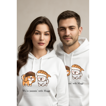 We’re Jammin’ with Maggi Hoodie – Oversized Unisex Dog Print Sweatshirt