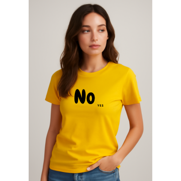 NO (yes)” T-Shirt for Women – Cute Sarcastic Tee for Girlfriend | Couple Matching