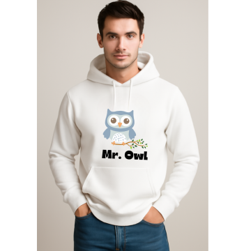 Mr. Owl Hoodie for Men – Matching Couple Sweatshirt | Cute Gift for Him