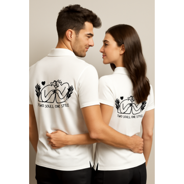 Two Souls One Style – Unisex Polo with Minimal Back Print by NextDate